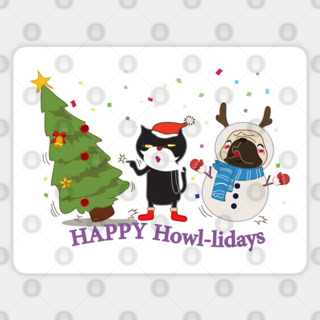 Happy Howl-lidays! Magnet by loveninga